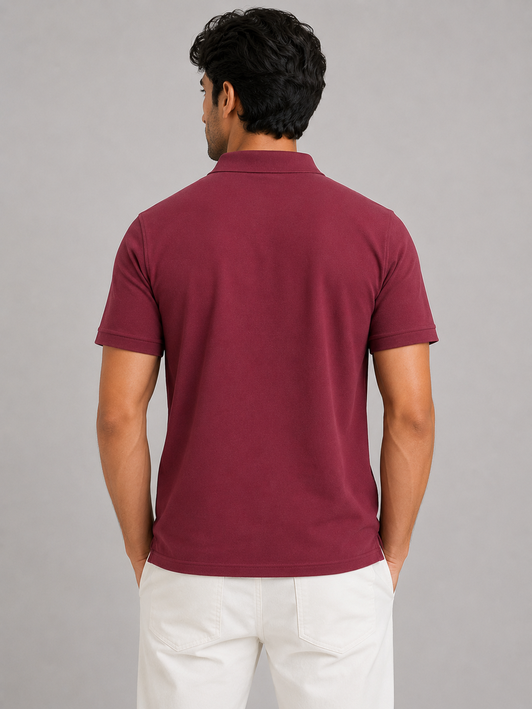 Half Zip Polo T-Shirt – 100% Comd Cotton