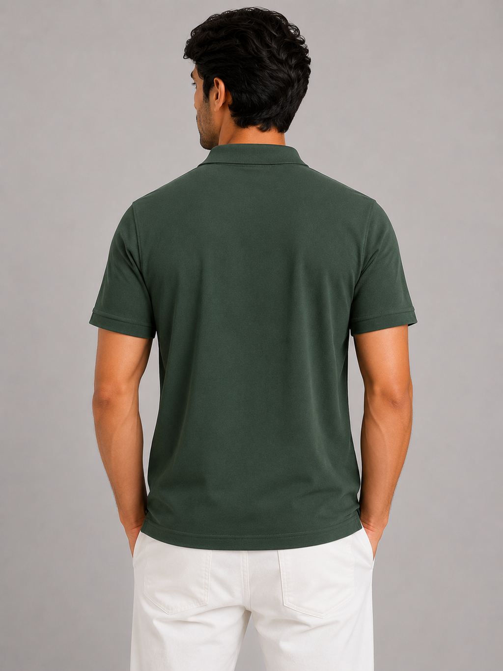 Half Zip Polo T-Shirt – 100% Comd Cotton