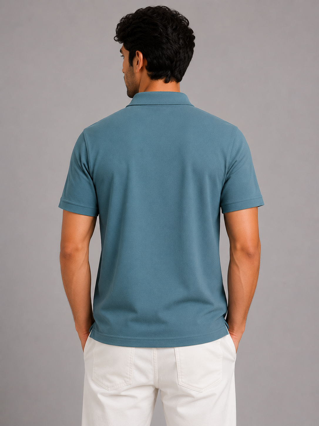Half Zip Polo T-Shirt – 100% Comd Cotton