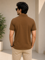 Half Zip Polo T-Shirt – 100% Comd Cotton