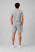 Men's Premium Cotton T-Shirt & Terry Shorts In Grey