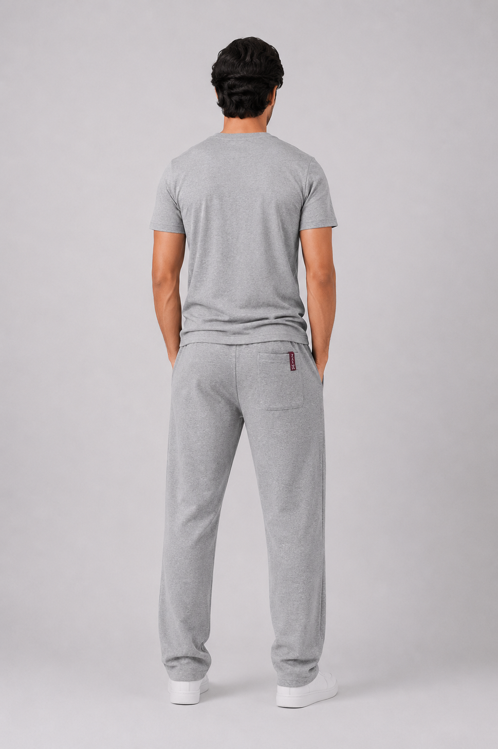 Men's Premium Cotton T-Shirt & Terry Trouser In Grey