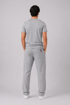 Men's Premium Cotton T-Shirt & Terry Trouser In Grey