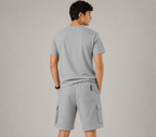 Men's Premium Cotton T-Shirt & Cargo Shorts In Grey