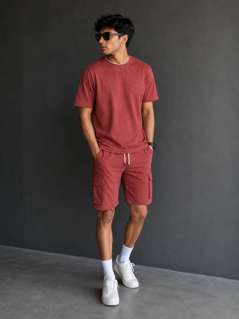 Men’s Cargo Shorts Set – 100% Cotton Jersey & Terry