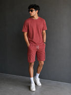 Men’s Cargo Shorts Set – 100% Cotton Jersey & Terry