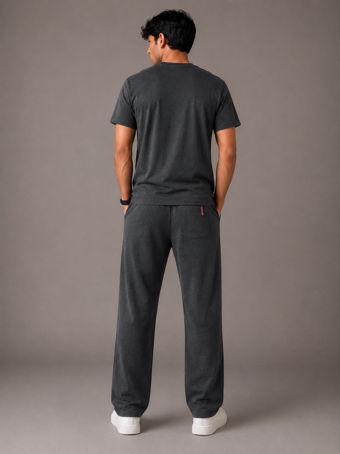 Premium 100% Cotton Trouser Co-Ord In Charcoal Grey