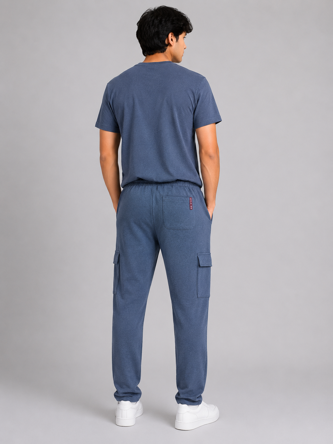 Premium 100% Cotton Cargo Trouser Co-Ord In Steel Blue
