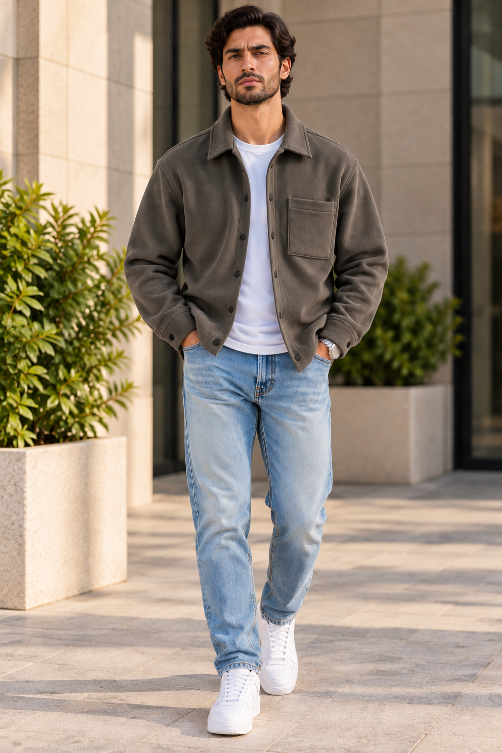 Men’s Winter Button-Up Shirt Jacket
