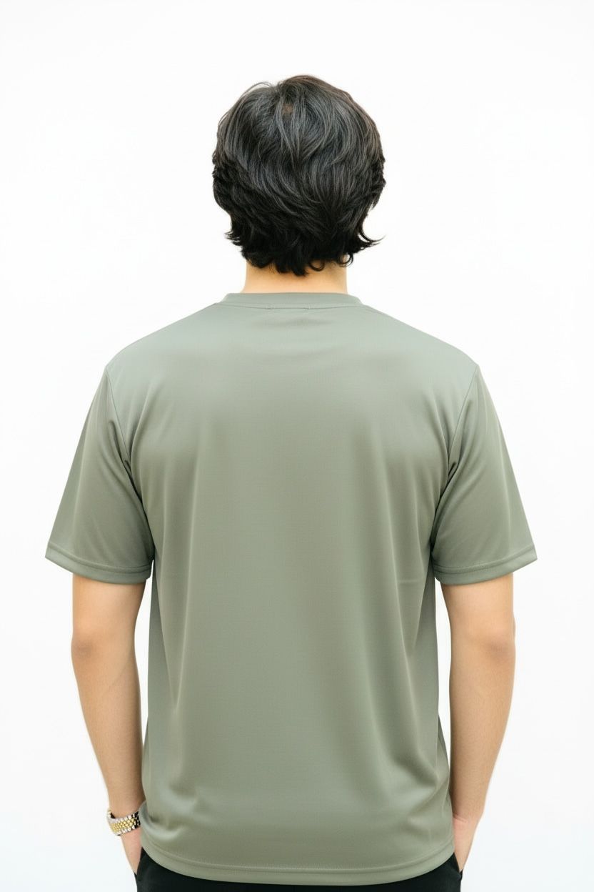 NAX Signature Embroidered Logo Premium Light Grey T-Shirt – Soft Breathable Modern Fit