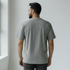 NAX Signature Embroidered Logo Premium Grey T-Shirt – Relaxed Modern Fit