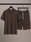 NAX Men's Premium Cotton Terry Cargo Shorts – Chocolate Brown