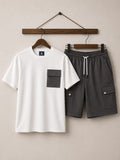NAX Men's Premium Cotton Terry Cargo Short – Charcoal Grey