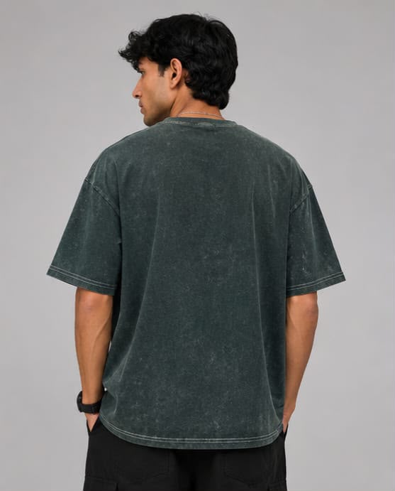 Acid Wash Oversized T-Shirt – 100% Cotton Montirex Logo Print