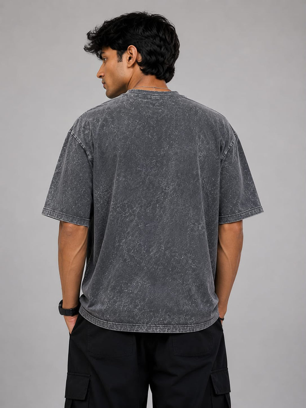Acid Wash Oversized T-Shirt – 100% Cotton Montirex Logo Print