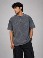 Acid Wash Oversized T-Shirt – 100% Cotton Montirex Logo Print