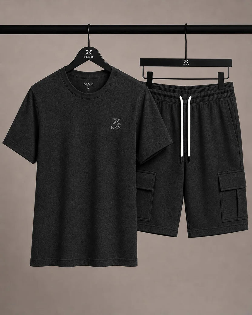 Men's Premium Cotton Cargo Shorts Set