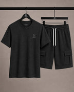 Men's Premium Cotton Cargo Shorts Set