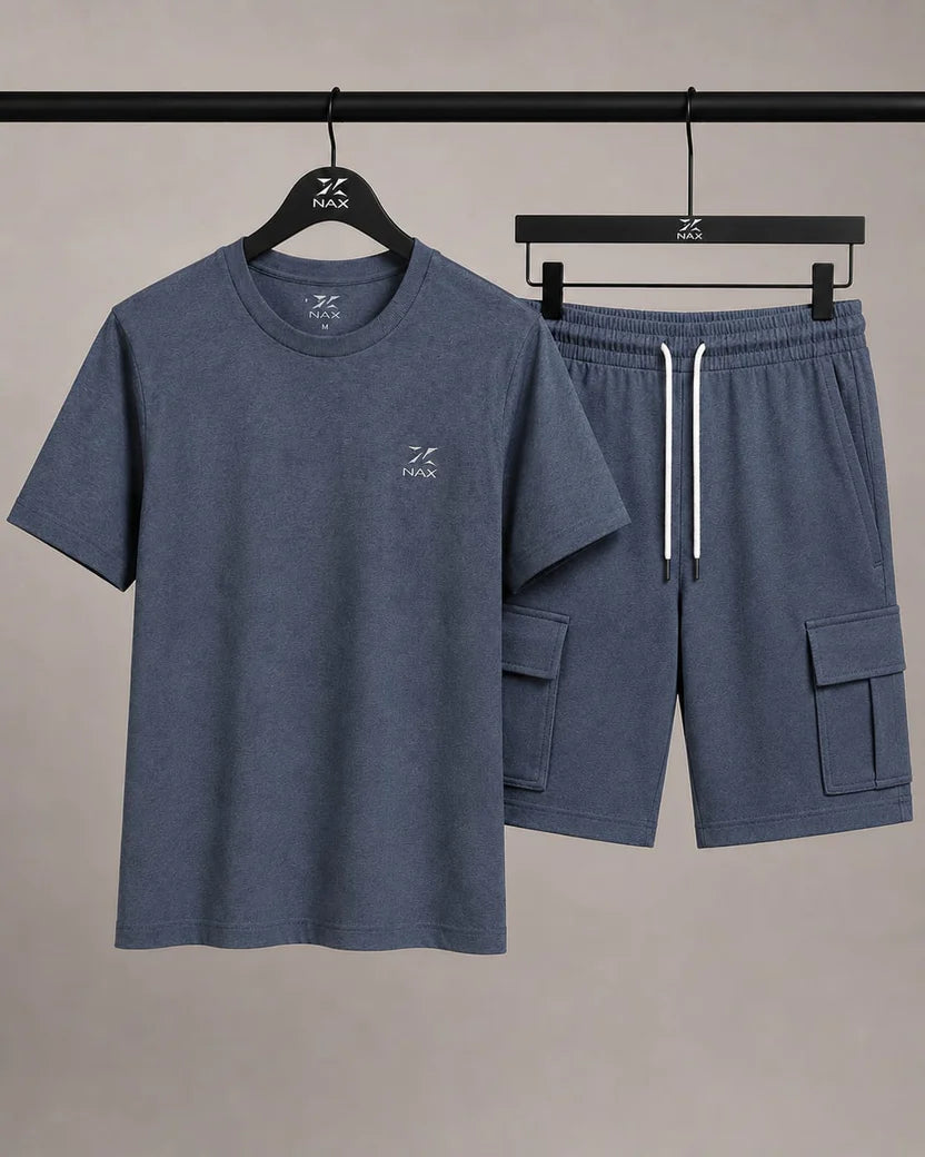 Men's Premium Cotton Cargo Shorts Set