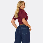 Short Sleeve Shaped Waist Fitted T-Shirt