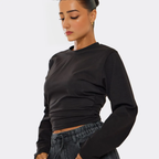 Long Sleeve Crew Neck T-Shirt – Black