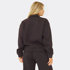 Chocolate Brown ‘Min Min’ Zip-Up Sweatshirt & Wide Leg Joggers Set