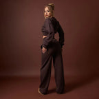 Chocolate Brown Stay effortlessly stylish in our Cropped Sweater and Elasticated