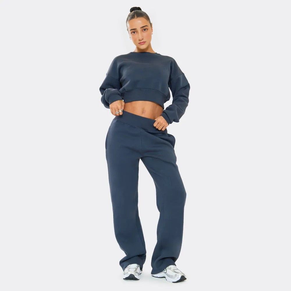 Navy Stay effortlessly stylish in our Cropped Sweater and Elasticated