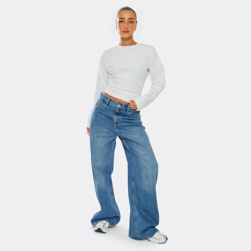 Long Sleeve Crew Neck T-Shirt – White