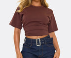 Short Sleeve Shaped Waist Fitted T-Shirt