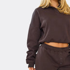 Brown - Marl Polo Sweatshirt & Wide Leg Joggers – effortless comfort meets style