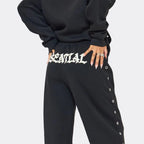 Black  Essential Eyelet Set Hoodie & Joggers premium made for everyday style