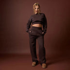 Chocolate Brown Stay effortlessly stylish in our Cropped Sweater and Elasticated