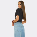 Short Sleeve Cinched Waist Logo Graphic T-Shirt In Black